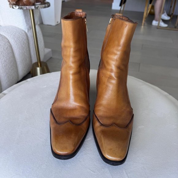 Authentic YSL Men's Boots – Size 44 – Camel/Tan – Like New!